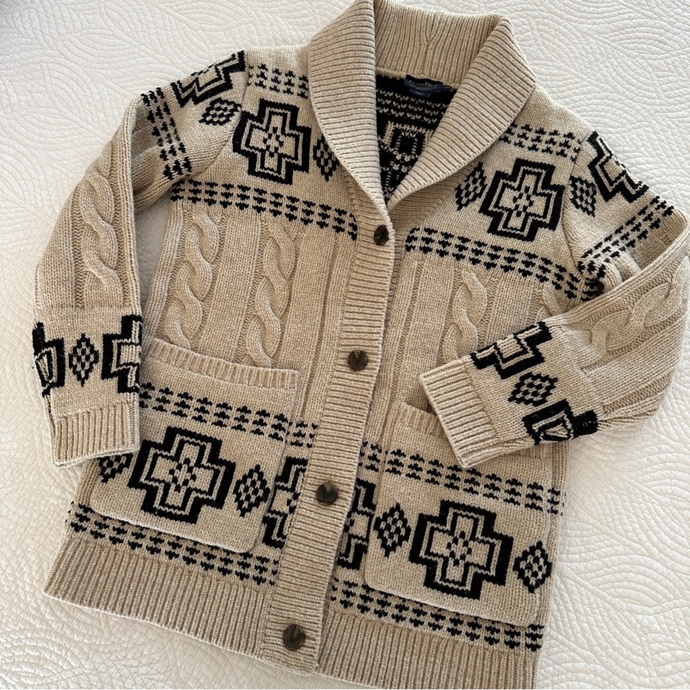 Pendleton Harding lambswool cable cardigan, XS